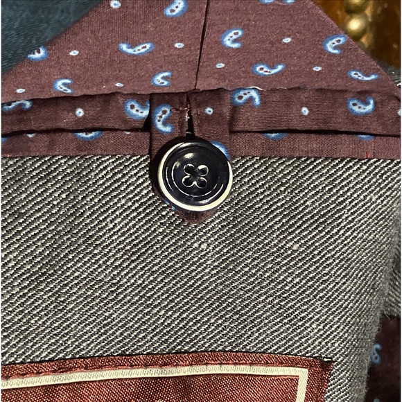 Men's Patrick James Charcoal Grey Linen 2 Button Sport Coat Blazer Jacket 44R - Picture 8 of 17